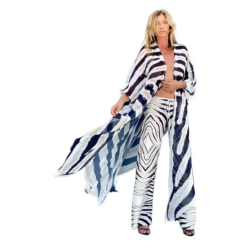 Bohemian Printed Long Beach Cover Up 5