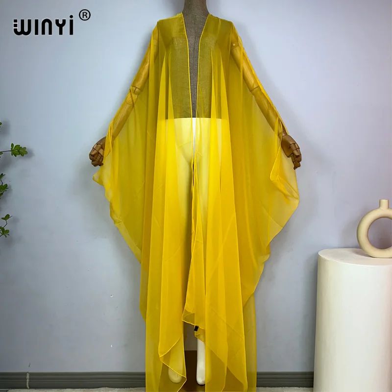 Sheer Monochrome Kimono Beach Cover Up 7