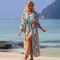 Boho Printed Long Kimono Beach Cover Up 18