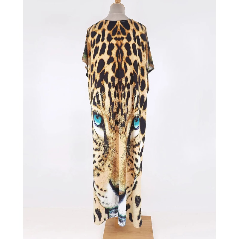 Tiger Print Long Kimono Beach Cover Up 4