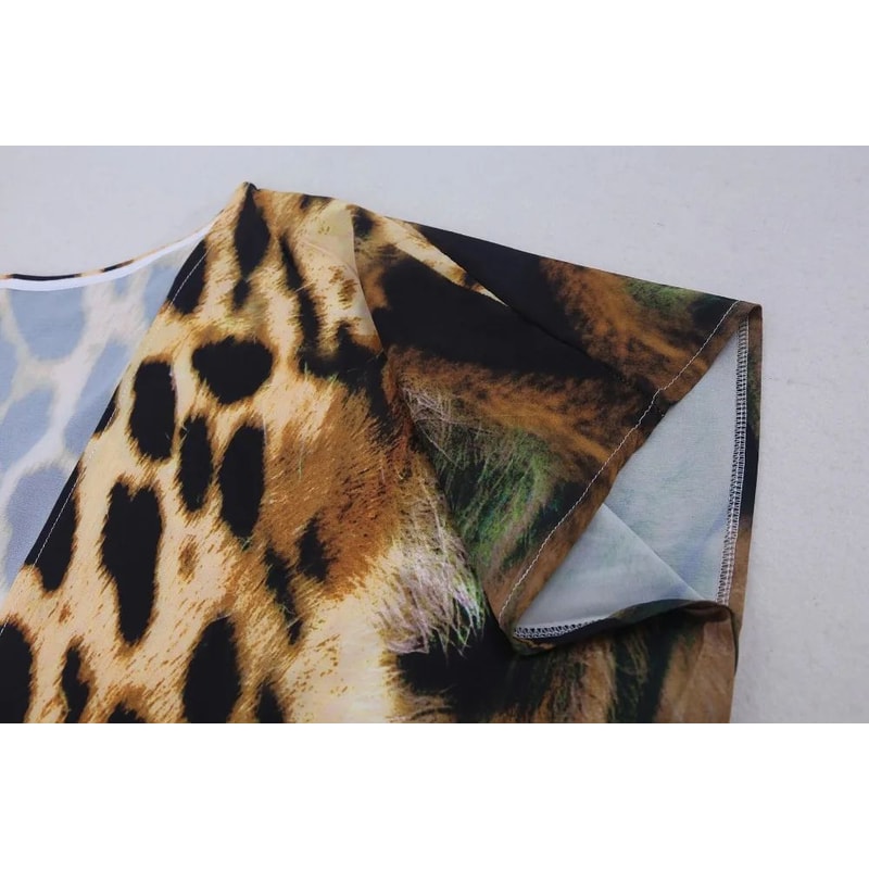 Tiger Print Long Kimono Beach Cover Up 7