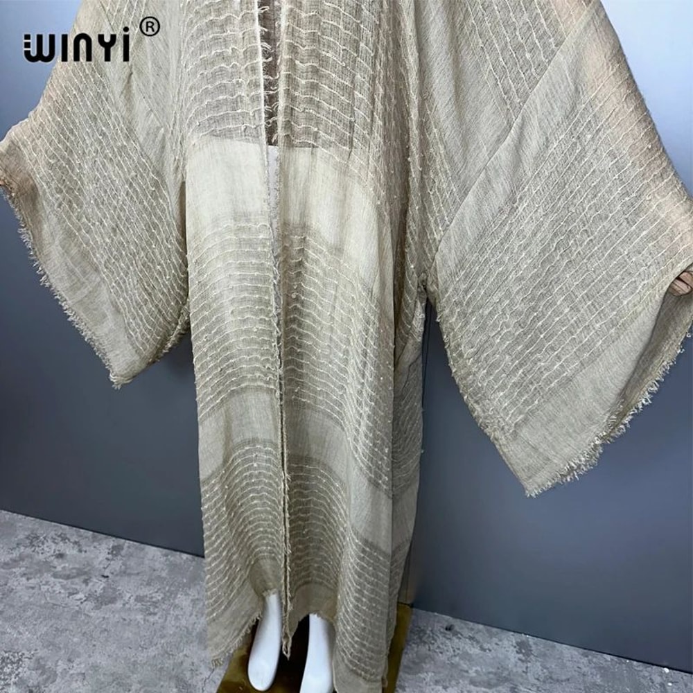Boho Maxi Kimono Beach Cardigan Dress 1
