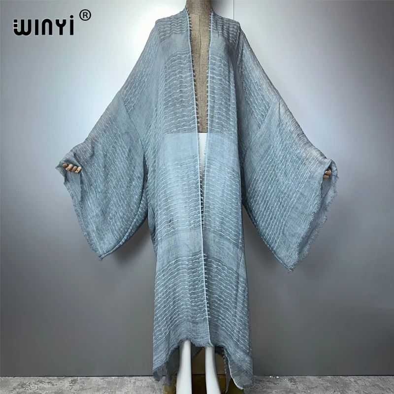 Boho Maxi Kimono Beach Cardigan Dress 7