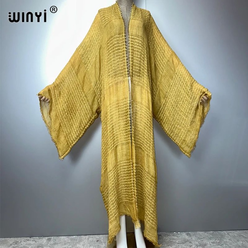 Boho Maxi Kimono Beach Cardigan Dress 9