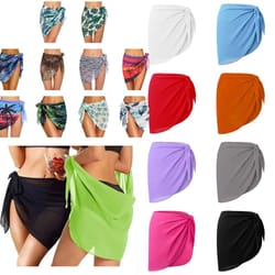 sheer short sarong beach wrap skirt