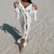 Chiffon V Neck Ruffled Beach Cover Up 7