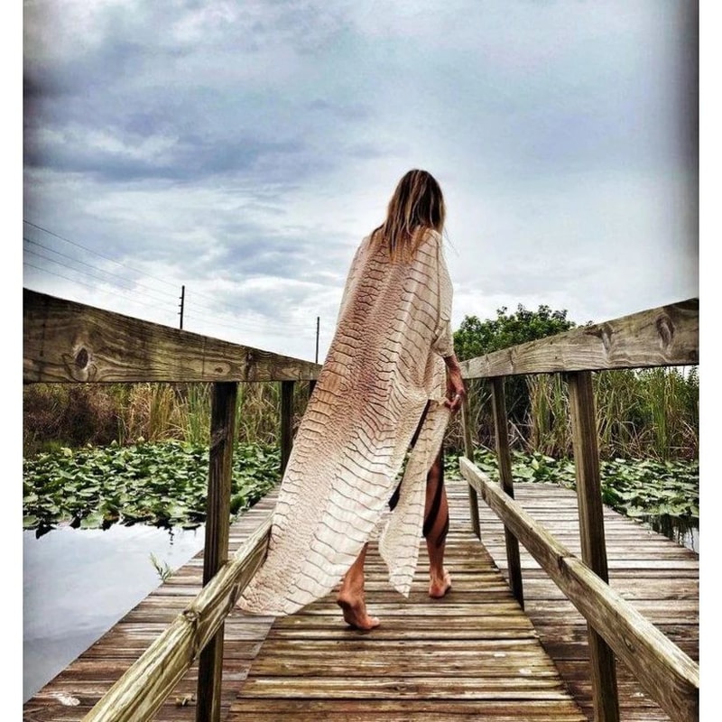 Tie Dye Long Open Front Beach Cover Up 2