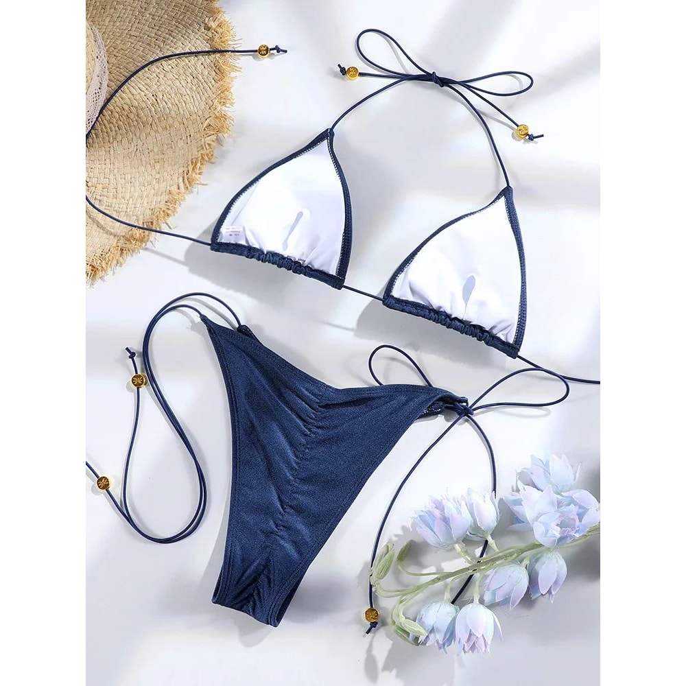 Triangle Micro Thong Bikini Set 1