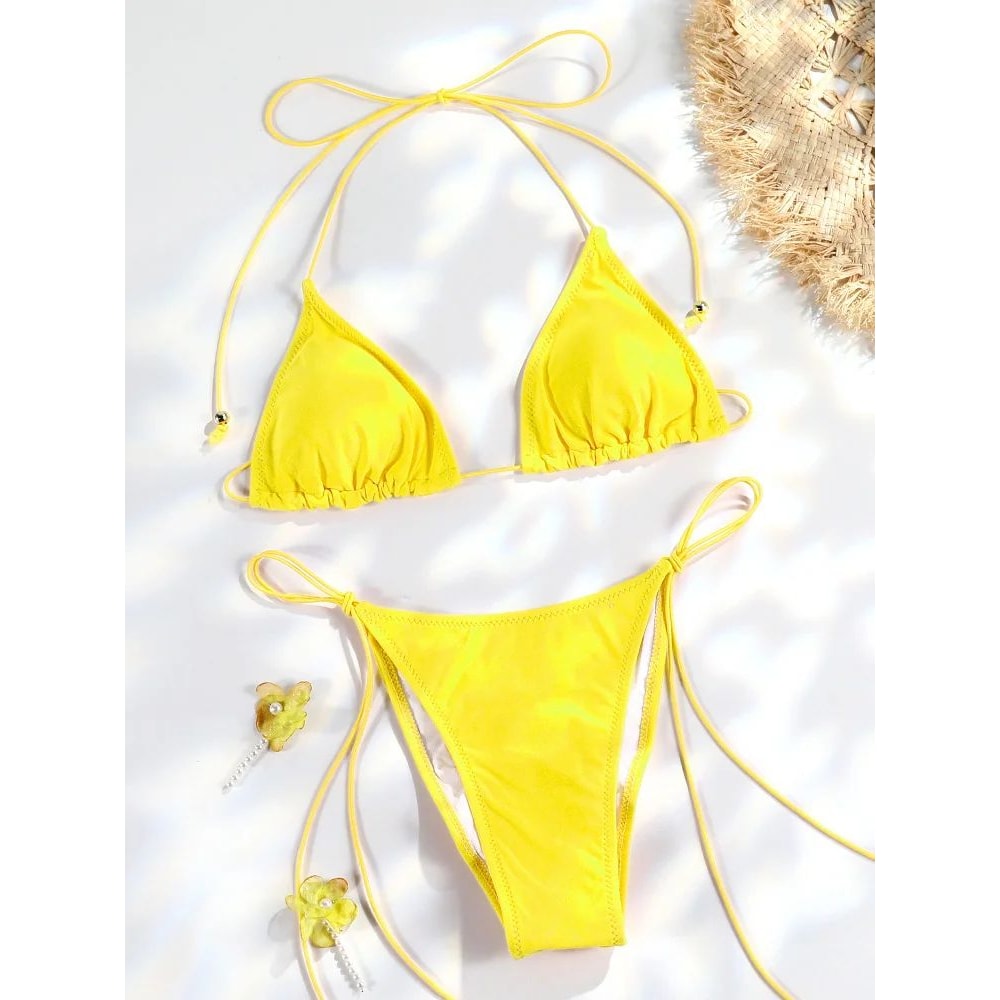 Triangle Micro Thong Bikini Set 16