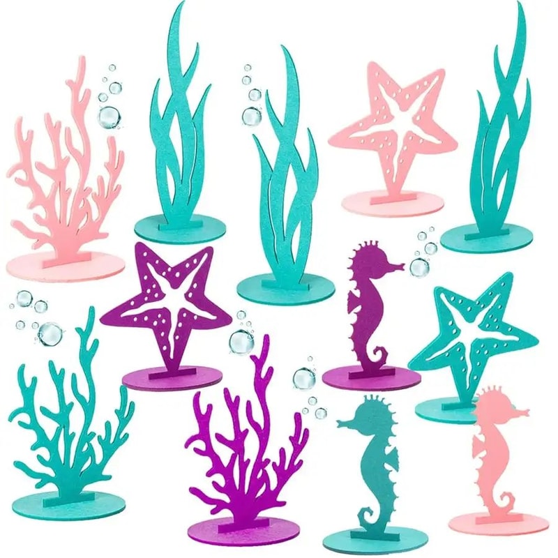 12 Piece Mermaid Birthday Table Centerpieces 0