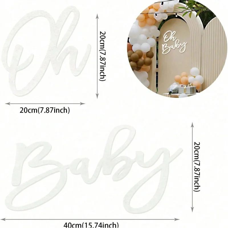 Felt Oh Baby Party Banner Sign 0