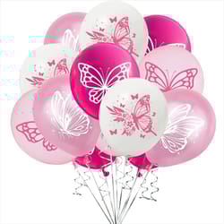 butterfly theme 12 inch latex balloon set