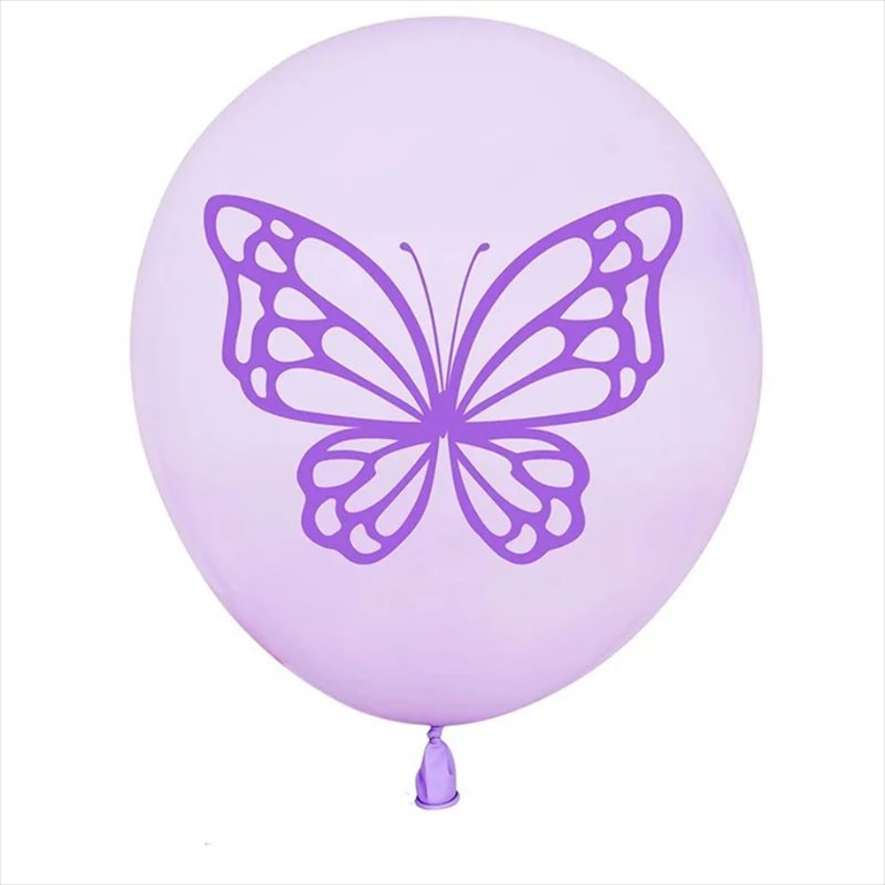 Butterfly Theme 12 Inch Latex Balloon Set 6