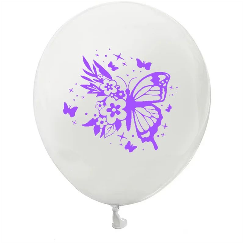 Butterfly Theme 12 Inch Latex Balloon Set 7