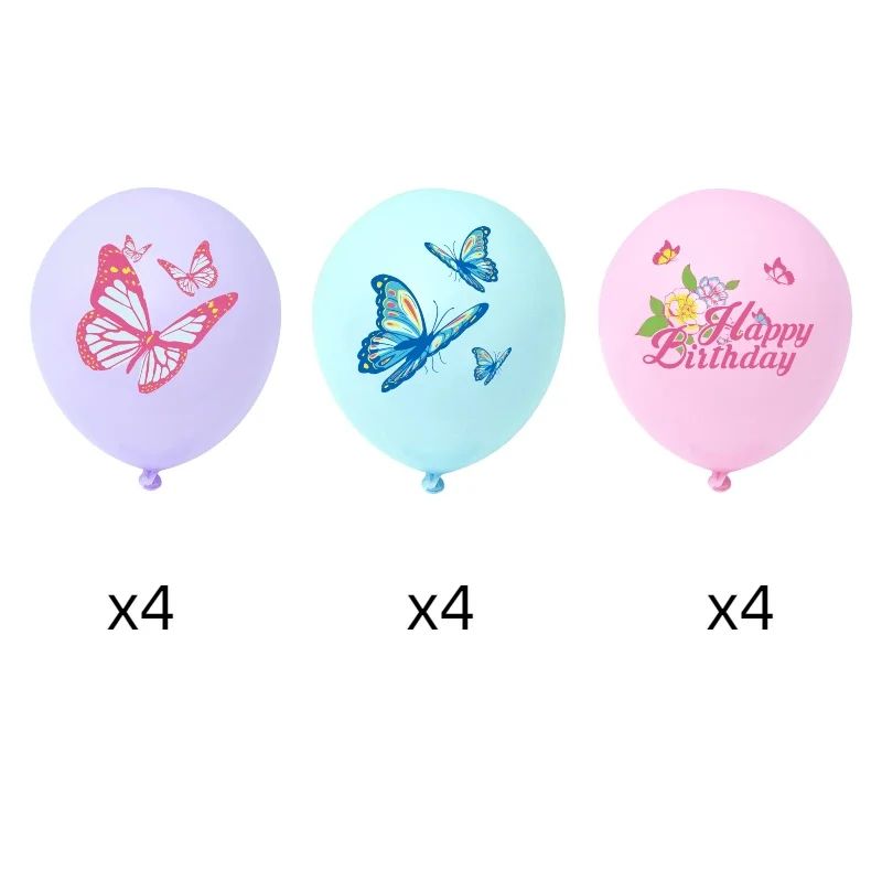 Butterfly Theme 12 Inch Latex Balloon Set 15