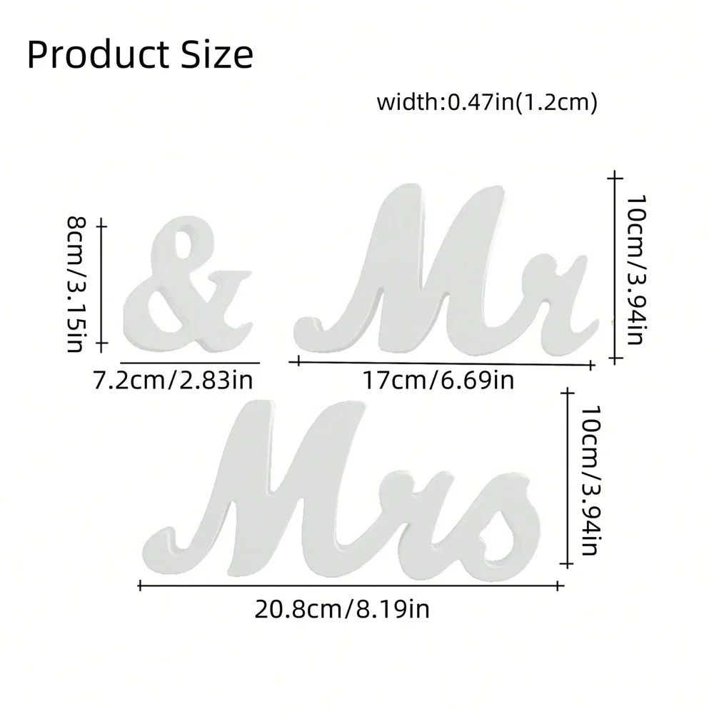 Wooden Mr And Mrs Wedding Sign Set 1