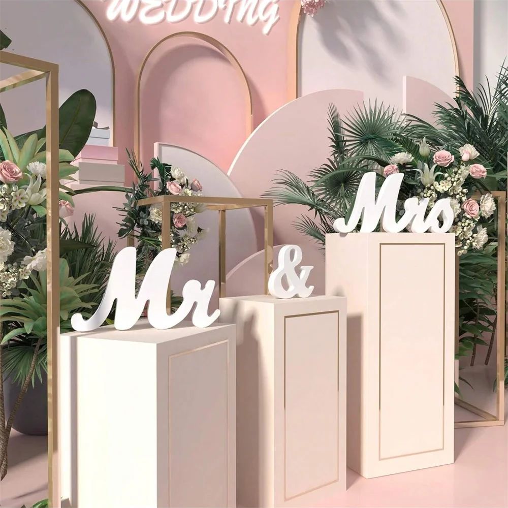 Wooden Mr And Mrs Wedding Sign Set 4