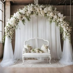 sheer wedding tulle backdrop curtains for party and photo decor
