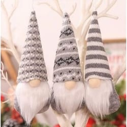 3pcs plush christmas santa elves hanging ornaments