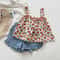 Girls Summer Casual Outfit Set With Suspender Skirt And Shorts 6