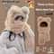 Plush Fleece 3in1 Bear Ear Hooded Cap Scarf And Gloves Set 0