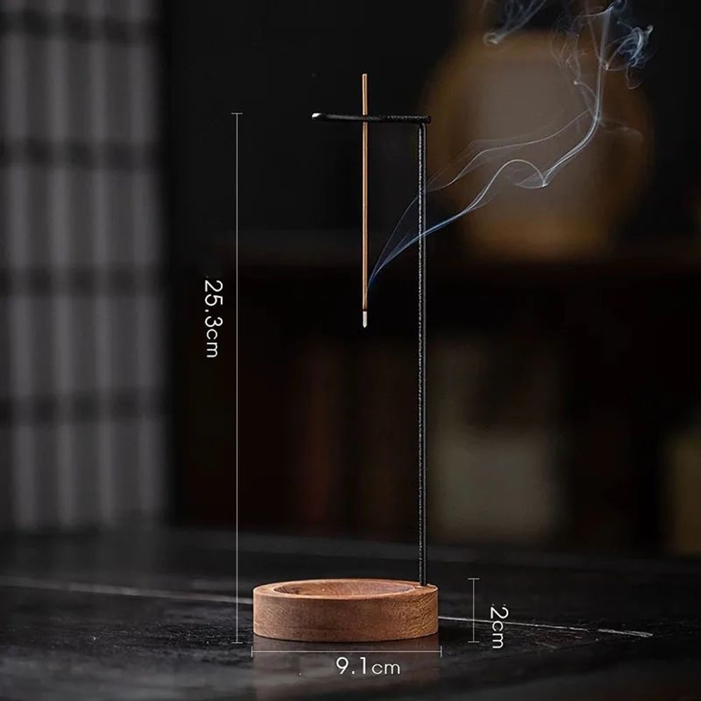 Upside Down Wooden Incense Burner And Tray For Home Decor 1