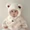 Plush Teddy Bear Winter Baby Hat With Scarf Combo 0