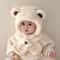 Plush Teddy Bear Winter Baby Hat With Scarf Combo 1