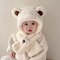 Plush Teddy Bear Winter Baby Hat With Scarf Combo 2