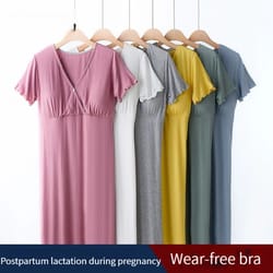 soft modal maternity nursing and breastfeeding nightgown