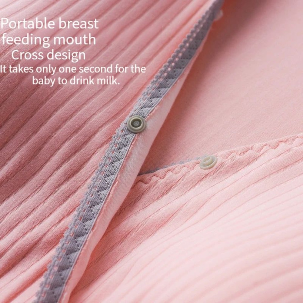 Soft Modal Maternity Nursing And Breastfeeding Nightgown 4