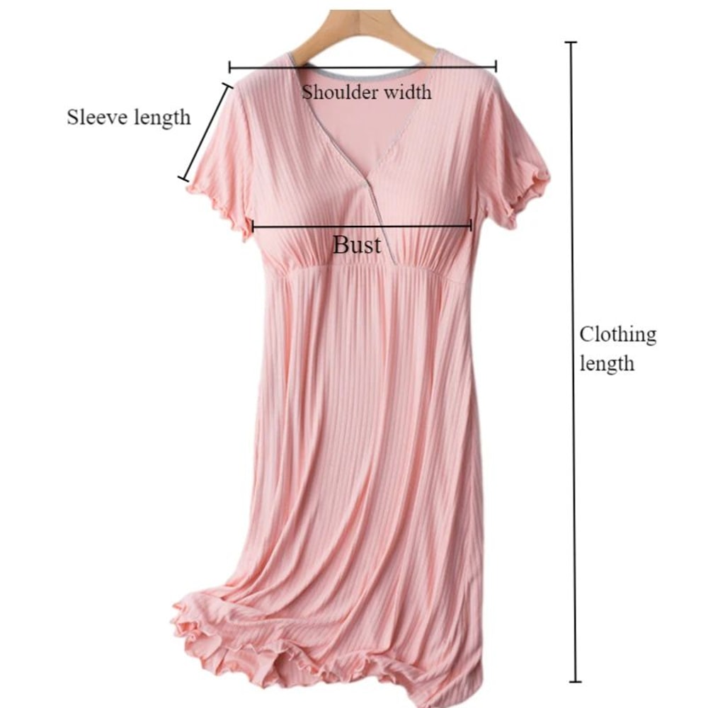 Soft Modal Maternity Nursing And Breastfeeding Nightgown 6