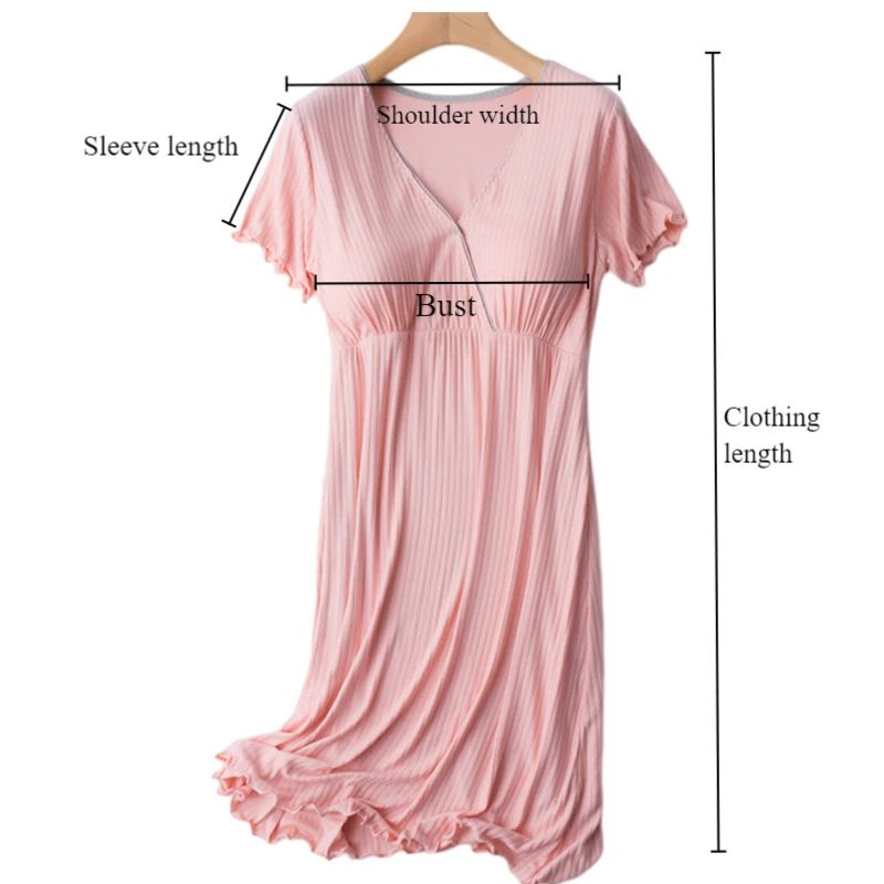 Soft Modal Maternity Nursing And Breastfeeding Nightgown 6