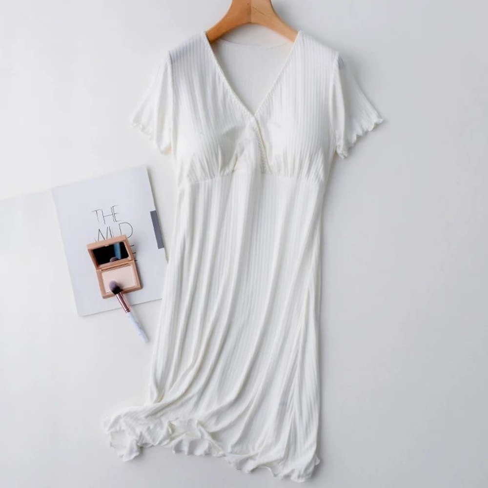 Soft Modal Maternity Nursing And Breastfeeding Nightgown 8