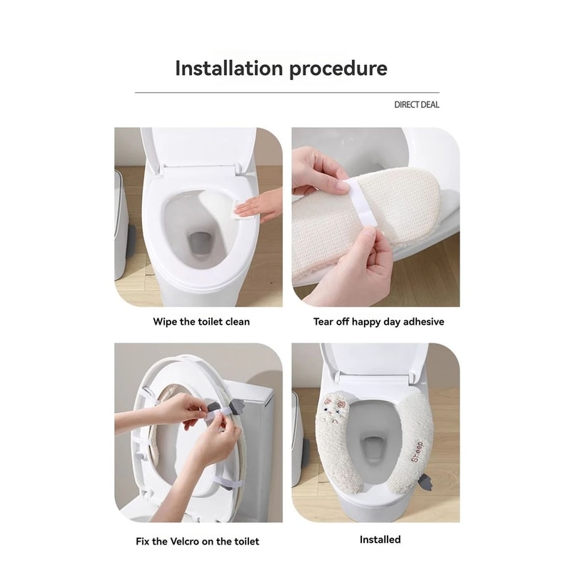Universal Winter Warm Toilet Seat Cushion Cover 7