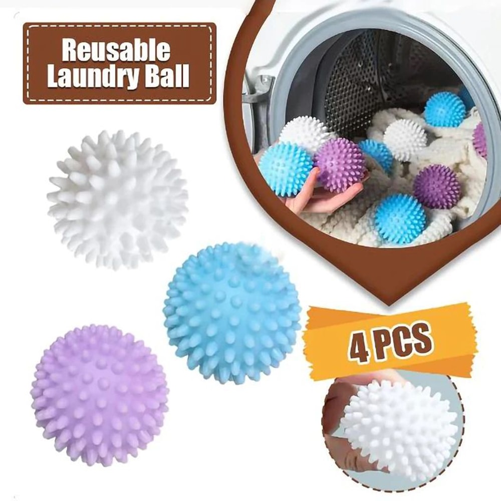 4Piece PVC Reusable Laundry Dryer Balls Set 0