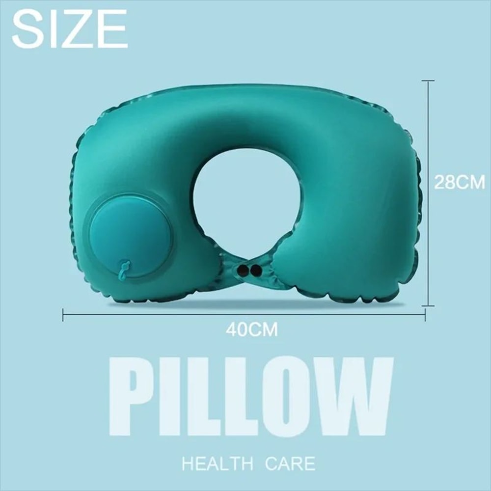 Inflatable UShaped Travel Neck Pillow Portable Comfort Cushion 1