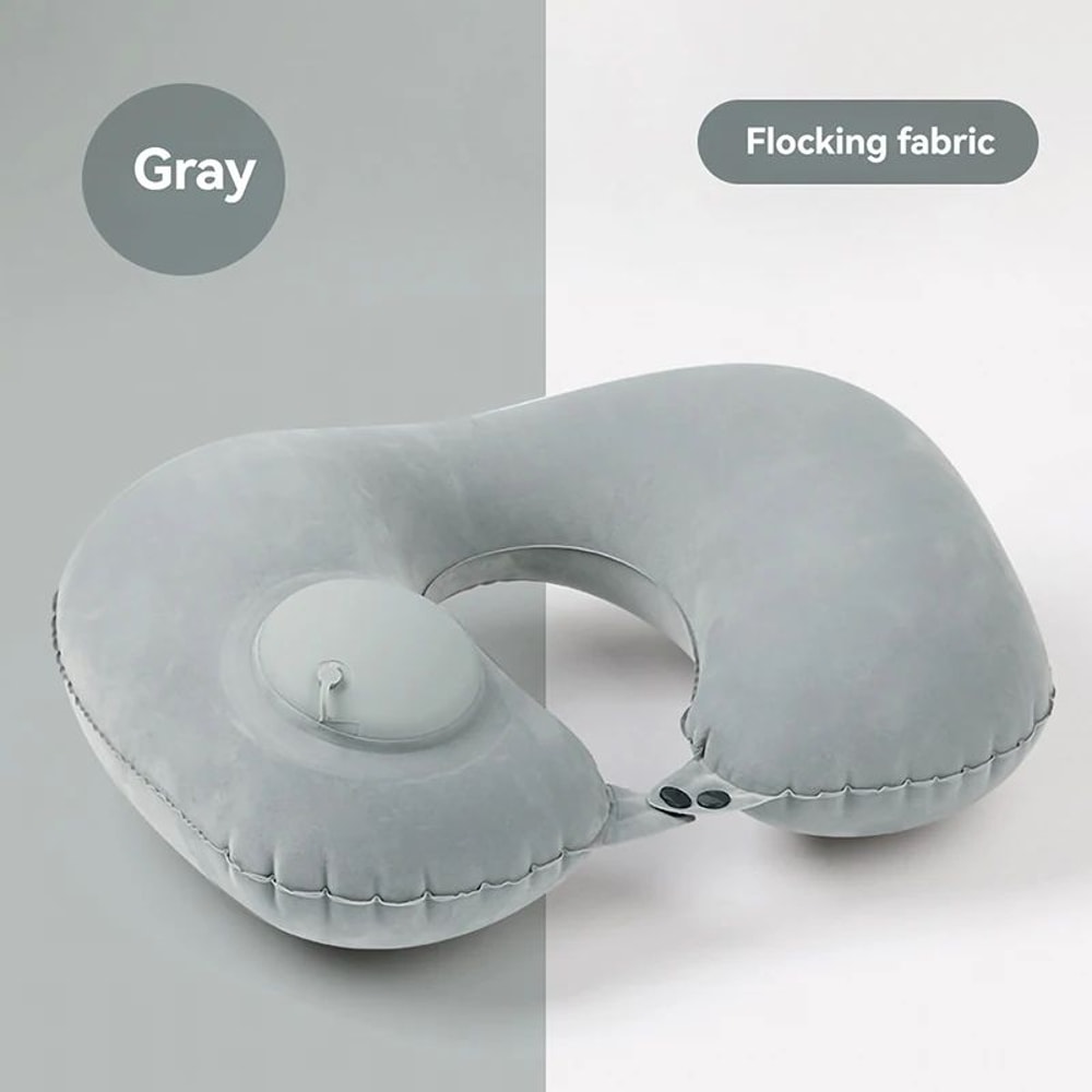 Inflatable UShaped Travel Neck Pillow Portable Comfort Cushion 11