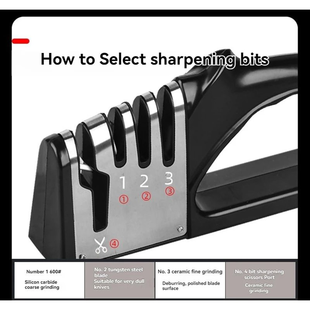 4Segment Portable Multifunctional Kitchen Knife Sharpener 9