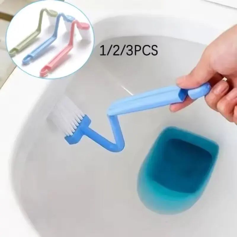 123Piece Curved Long Handle Toilet Brush Set For Deep Bathroom Cleaning 0