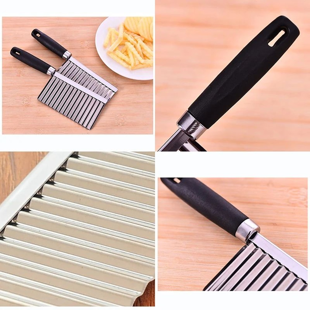 Stainless Steel Wavy Potato And Vegetable Cutter Kitchen Tool 2