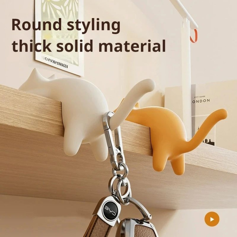 Cute CatShaped Desktop Hooks Key And Bag Holder 2