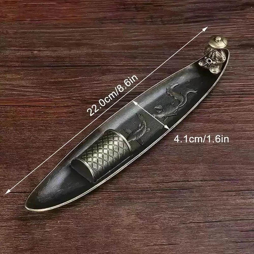 BoatShaped Creative Incense Burner With Fishing Old Man Design 1