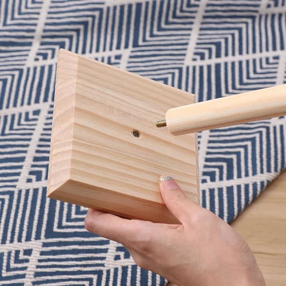 Solid Wood Folding Kitchen Tissue And Cling Film Holder Rack 3