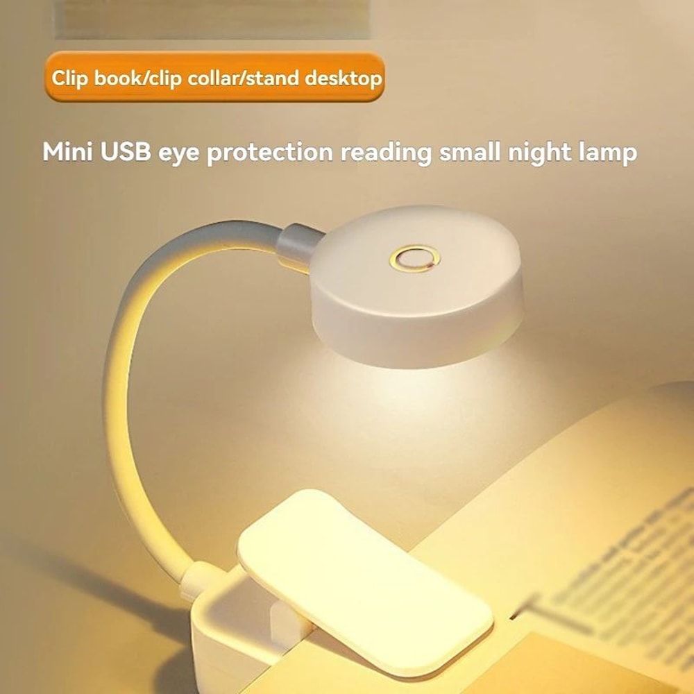 Mini USB Rechargeable ClipOn LED Reading Lamp 0