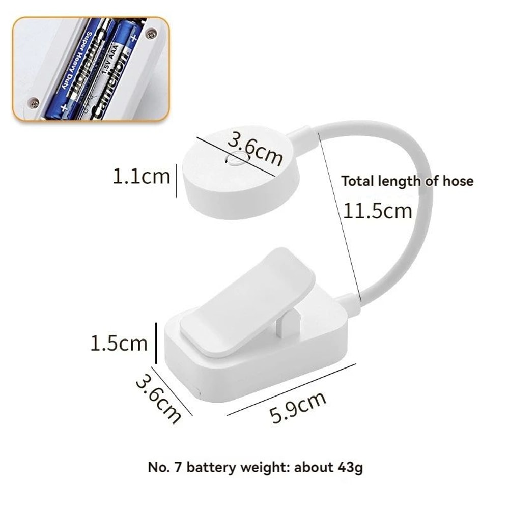 Mini USB Rechargeable ClipOn LED Reading Lamp 10