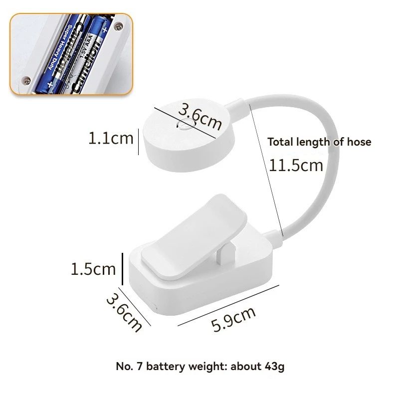 Mini USB Rechargeable ClipOn LED Reading Lamp 10