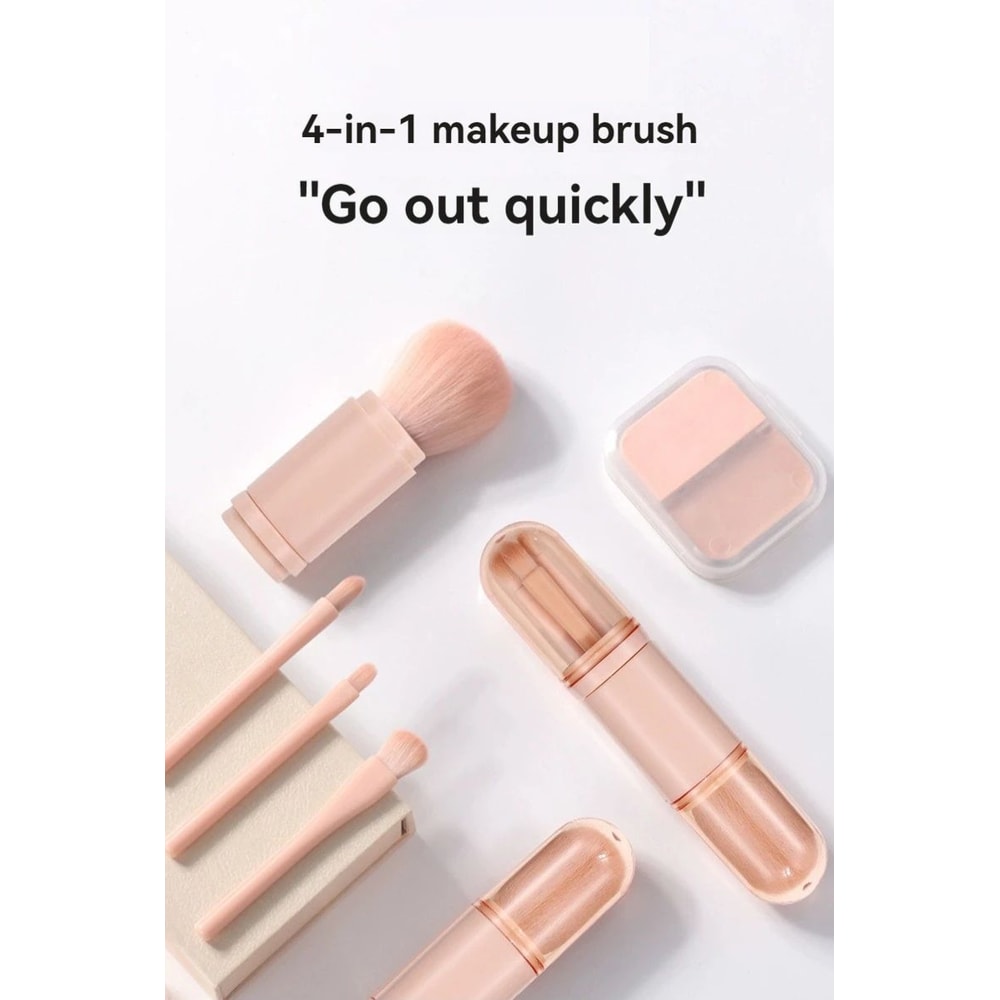 Portable 4in1 Telescopic Makeup Brush Travel Set 7