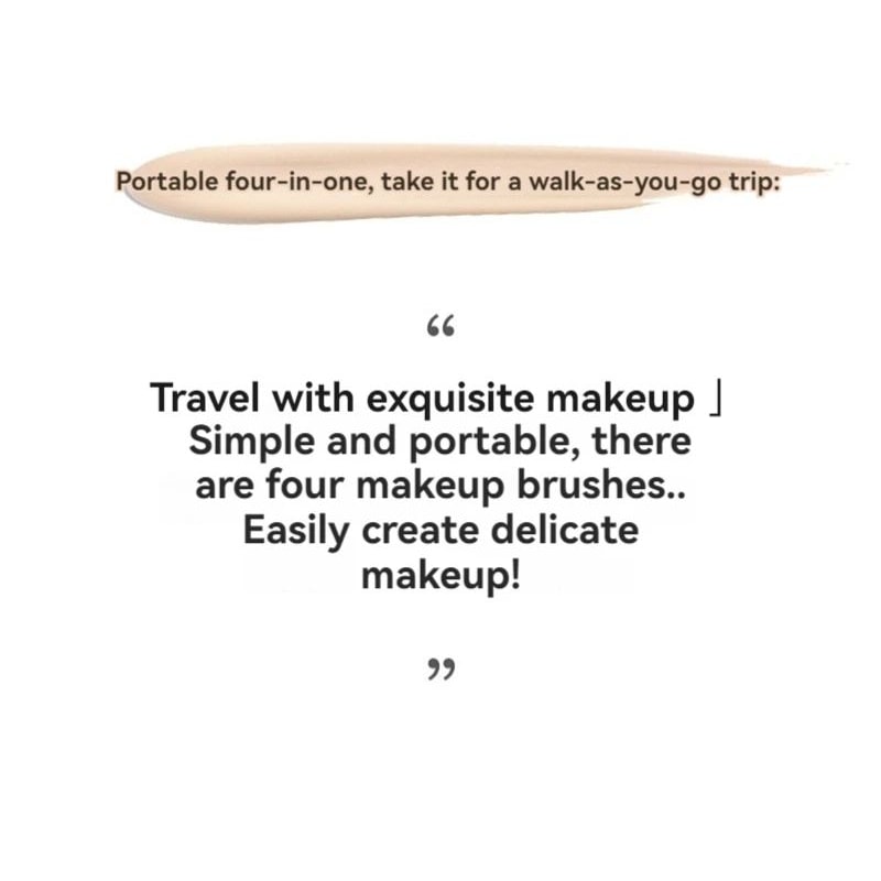 Portable 4in1 Telescopic Makeup Brush Travel Set 8