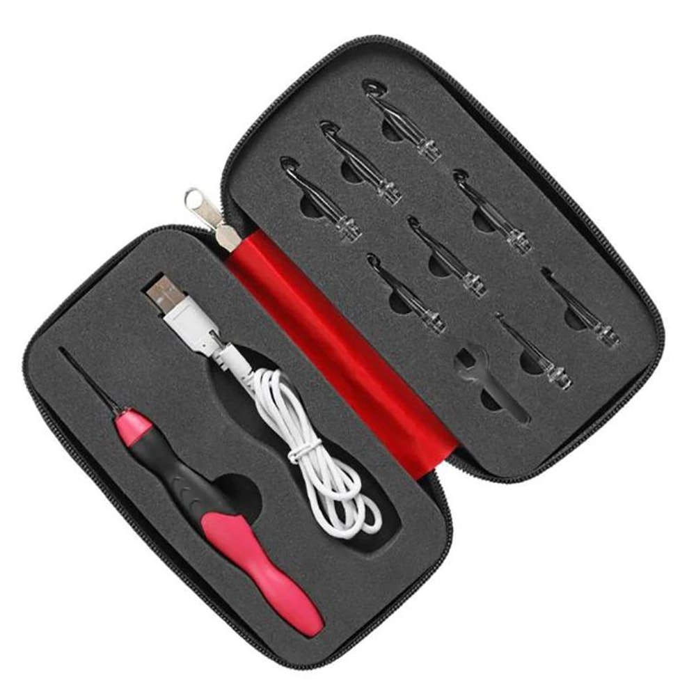 9 In 1 USB Rechargeable LED Crochet Hook Set 5